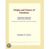 Origin and Nature of Emotions (Webster''s French Thesaurus Edition) door Inc. Icon Group International