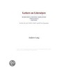 Letters on Literature (Webster''s Chinese Simplified Thesaurus Edition) door Inc. Icon Group International