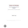 Letters on Literature (Webster''s Chinese Simplified Thesaurus Edition) by Inc. Icon Group International