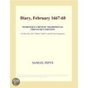Diary, February 1667-68 (Webster''s Chinese Traditional Thesaurus Edition) door Inc. Icon Group International