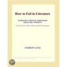 How to Fail in Literature (Webster''s Chinese Simplified Thesaurus Edition) door Inc. Icon Group International