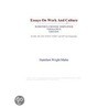 Essays On Work And Culture (Webster''s Chinese Simplified Thesaurus Edition) door Inc. Icon Group International
