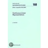 Continuous Linear Representations. North-Holland Mathematics Studies, Volume 168. by Z. Magyar