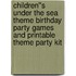 Children''s Under the Sea Theme Birthday Party Games and Printable Theme Party Kit