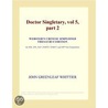 Doctor Singletary, vol 5, part 2 (Webster''s Chinese Simplified Thesaurus Edition) door Inc. Icon Group International