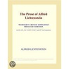 The Prose of Alfred Lichtenstein (Webster''s Chinese Simplified Thesaurus Edition) door Inc. Icon Group International