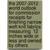 The 2007-2012 World Outlook for Commission Receipts for Finishing Narrow Weft Knit Fabrics Measuring  12 Inches Wide or Less and Owned by Others door Inc. Icon Group International