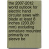 The 2007-2012 World Outlook for Electric Hand Circular Saws with Blade at Least 8 Inches (203.20 Mm) Excluding Armature Mounted Primarily on Sleeve Be by Inc. Icon Group International