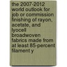 The 2007-2012 World Outlook for Job or Commission Finishing of Rayon, Acetate, and Lyocell Broadwoven Fabrics Made from at Least 85-Percent Filament Y door Inc. Icon Group International