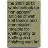 The 2007-2012 World Outlook for Non-Apparel Articles of Weft Knit Fabrics and Commission Receipts for Knitting Only or Knitting and Finishing Weft Kni by Inc. Icon Group International