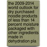 The 2009-2014 World Outlook for Dry Purchased Noodle Products of Less Than 14 Percent Moisture Packaged with Other Ingredients Made in Dehydration Pla door Inc. Icon Group International