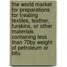 The World Market for Preparations for Treating Textiles, Leather, Furskins, or Other Materials Containing Less Than 70% by Weight of Petroleum or Bitu door Inc. Icon Group International
