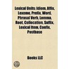 Lexical Units door Not Available
