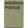 Solutions Manual door Gaujers