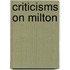 Criticisms On Milton