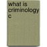 What Is Criminology C