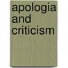 Apologia and Criticism by Gonzalo Pasamar