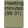 Meeting Minutes (98-31) door San Francisco Supervisors