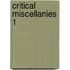 Critical Miscellanies  1
