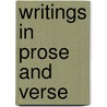 Writings In Prose And Verse by Rudyard Kilpling