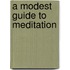 A Modest Guide to Meditation