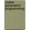 Stable Parametric Programming door Sanjo Zlobec