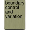 Boundary Control And Variation by Jean-Paul Zolesio