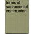 Terms Of Sacramental Communion