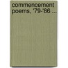 Commencement Poems, '79-'86 ... door Smith College