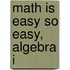 Math Is Easy So Easy, Algebra I