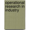 Operational Research in Industry door Tito A. Ciriani