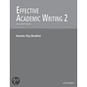 Effective Acad Writing 2: Ans Key door Rhonda Liss