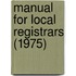 Manual for Local Registrars (1975)