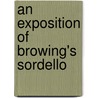 An Exposition Of Browing's Sordello door David Duff