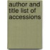 Author And Title List Of Accessions