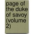Page Of The Duke Of Savoy (Volume 2)