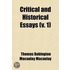 Critical And Historical Essays (V. 1)