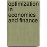 Optimization in Economics and Finance by Sardar M.N. Islam