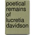 Poetical Remains Of Lucretia Davidson