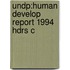 Undp:human Develop Report 1994 Hdrs C
