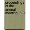 Proceedings Of The Annual Meeting  6-9 by Unknown Author