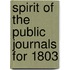 Spirit of the Public Journals for 1803