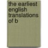 The Earliest English Translations Of B