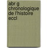 Abr G  Chronologique De L'Histoire Eccl door Philippe Macquer