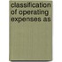 Classification Of Operating Expenses As