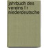 Jahrbuch Des Vereins F R Niederdeutsche