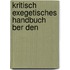 Kritisch Exegetisches Handbuch  Ber Den
