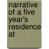 Narrative Of A Five Year's Residence At