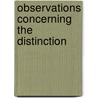 Observations Concerning The Distinction by John Millar