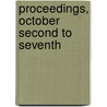 Proceedings, October Second To Seventh door Woburn